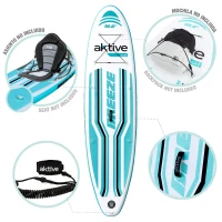 Tabla Paddle Surf Hinchable All-Round Iniciación, 320x81x15 Cm, Verde Azulado(m-4)