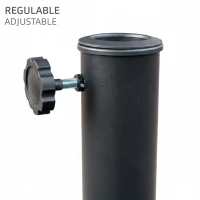 Base para Sombrilla Cuadrada Poliresina 12 Kg Apta para Mástil 38/48 Mm 44x44x33 Cm, Negro(m-5)