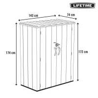 Armario Exterior Vertical 1.500 L Rough Cut™ 143x74x174 Cm, Marrón(m-4)