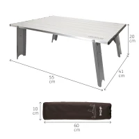 Mesa Plegable Ultraligera Aktive, 55x41x20 Cm, Plateado(m-4)