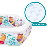 Piscina Hinchable Intex Hexagonal con Dibujos Marinos, 191x178x61 Cm, Translúcido(m-3)