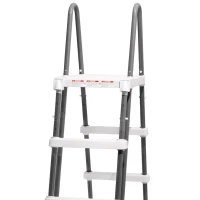 Escalera de Seguridad para Piscina Elevada, 172x124x122 Cm, Gris(m-6)