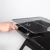 Barbacoa Portátil Plegable de Sobremesa Aktive, 45x29x30 Cm, Negro(m-3)