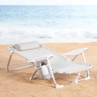 Silla Plegable Multiposición Aktive con Cojín y Bolsillo, 51x45x76 Cm, Beige(m-3)