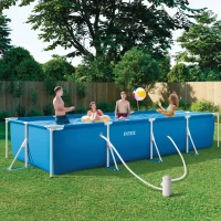 Piscina Tubular Rectangular Metal Frame con Depuradora 2.006 L/h, 450x220x84 Cm, Azul(m-2)