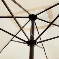 Parasol Rectangular Mástil de Aluminio con Manivela, 200x300x245 Cm, Crema(m-5)