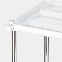 Pack 2 Organizadores de Especias Doble Altura con Bandeja Extraíble, 37,5x19x25,5 Cm, Blanco(m-3)