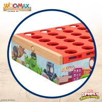 Juego 4 en Raya de Madera WOOMAX Spidey, 24x15x16 Cm, Azul y Amarillo(m-2)