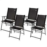 Pack de 4 Sillas Plegables Slim, 47x64x95 Cm, Negro(m-1)