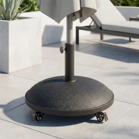 Base para Sombrilla Circular de Cemento con Ruedas y Freno, 50x50x38 Cm, Gris(m-7)