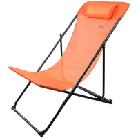 Silla Hamaca Plegable Multiposición con Cojín Aktive, 53x78x87 Cm, Naranja(m-1)