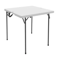 Mesa Plegable Cuadrada Lifetime, Tablero de Polietileno 38 Mm, 94x94x74 Cm, Blanco(m-1)