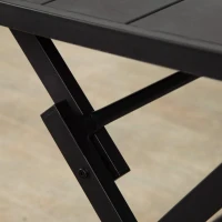 Mesa Plegable de Jardín de Acero Resistente 120x75x70 Cm, Negro(m-6)