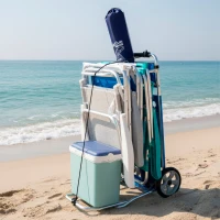 Carro Mesa Playa Plegable Multiuso 2 en 1, 50x78x105 Cm, Azul(m-5)