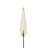 Parasol Cuadrado con Manivela y Mástil de Aluminio, 300x300x275 Cm, Crema(m-3)