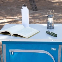 Armario Plegable de Tela Camping 4 Niveles, 80x11x66 Cm, Azul(m-5)
