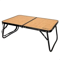 Mesa Plegable de Camping Efecto Bambú, 60x40x25 Cm, Madera(m-1)