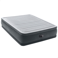 Colchón Hinchable Doble Dura-Beam Deluxe Fiber-Tech con Bomba Eléctrica, 152x203x46 Cm, Gris