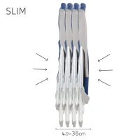 Silla de Playa Plegado Slim Multiposición, 47x56x89 Cm, Azul Marino(m-3)