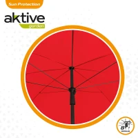 Sombrilla de Jardín Aktive Filtro UV30, 240x240x230 Cm, Rojo(m-4)