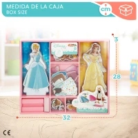 Puzzle Magnético Princesas Disney WOOMAX, 45 Piezas de Madera Natural, 32x3x28 Cm, Multicolor(m-7)