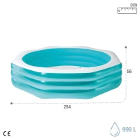 Piscina Hinchable Familiar Octogonal Intex, 254x254x56 Cm, Azul(m-4)