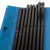 Cama de Camping Plegable Aktive, Estructura de Acero 19 Mm, 180x60x18 Cm, Azul(m-7)