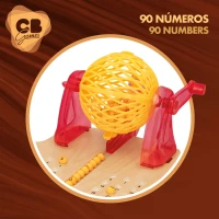 Bingo de Madera CB Games con 90 Bolas y 24 Cartones, 27x32x13 Cm, Madera(m-3)