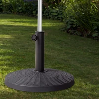 Soporte para Sombrilla Poliresina con Rosca Ajustable para Tubo 38/48 Mm, 44,5x44,5x33,5 Cm, Negro(m-3)