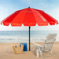 Sombrilla Playa Antiviento 16 Varillas 206x145x236 Cm, Rojo(m-2)