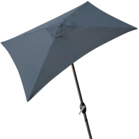 Parasol Balcón Rectangular con Mástil Aluminio y Manivela, 200x120x240 Cm, Antracita(m-1)
