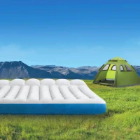 Colchoneta Hinchable Doble Intex Camping 127x193x24 Cm, Gris y Azul(m-5)