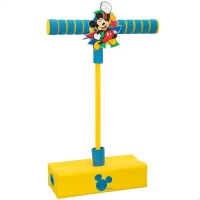 Saltador Pogo 3D Mickey, Base de Espuma Sonora y Mango Antideslizante, 22,5x9,5x42 Cm, Amarillo y Azul(m-1)