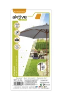 Parasol Hexagonal Mástil Madera Ø300 Cm, Antracita(m-8)