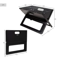 Barbacoa Portátil Plegable de Sobremesa Aktive, 45x29x30 Cm, Negro(m-4)