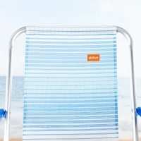 Silla de Playa Alta Plegable Soporta 110 Kg, 53x6x68 Cm, Azul a Rayas(m-5)