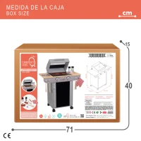 Barbacoa de Juguete Portátil con Pizarra y 9 Accesorios, 60x30x66,5 Cm, Madera(m-8)