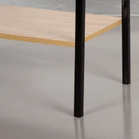 Estantería Escalera Acero y Madera 4 Estantes, 34x32x148 Cm, Negro(m-6)