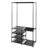 Armario Abierto 4 Estantes de Tela, 87x45x158 Cm, Gris(m-1)
