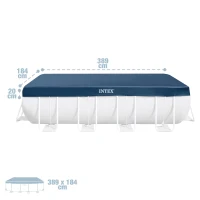 Cobertor INTEX Rectangular Compatible Prism Frame Vinilo Resistente, 389x184x20 Cm, Azul(m-4)