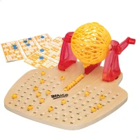 Bingo de Madera CB Games con 90 Bolas y 24 Cartones, 27x32x13 Cm, Madera(m-1)