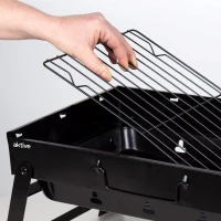 Barbacoa Plegable Portátil de Sobremesa para Carbón, 50x30x23 Cm, Negro(m-5)