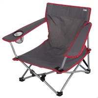 Silla Baja Plegable de Camping Poliéster 600D y Estructura de Acero, 15x15x70 Cm, Gris(m-1)