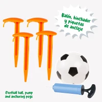 Portería de Fútbol Infantil Plegable con Mini Balón y Piquetas, 100x60x60 Cm, Naranja, Azul y Verde(m-7)