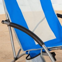 Silla Plegable de Playa Aktive Compacta Carga 110 Kg, 50x51x67 Cm, Azul(m-6)