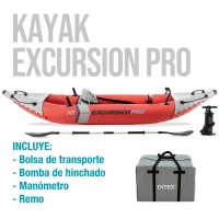 Kayak Hinchable Intex K1 Excursion Pro, 305x91x46 Cm, Naranja(m-5)
