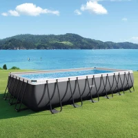 Piscina Desmontable Ultra XTR Frame INTEX Pack Deluxe, 732x366x132 Cm, Gris Oscuro(m-2)