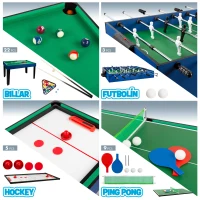 Mesa Multijuegos 12 en 1 con Billar y Futbolín, 104x57,5x69 Cm, Verde(m-5)
