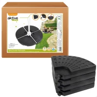 Base Rellenable para Sombrilla 4 Piezas, 48x48x7,5 Cm, Negro(m-1)