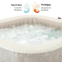 Spa Hinchable 4 Personas Chevron Deluxe, 175x175x71 Cm, Marrón(m-9)